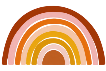 Abstract Rainbow Design in Terracotta and Peach Tones