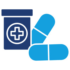 Obraz premium Treatment Flat Blue Icon