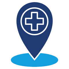 Obraz premium Location Flat Blue Icon