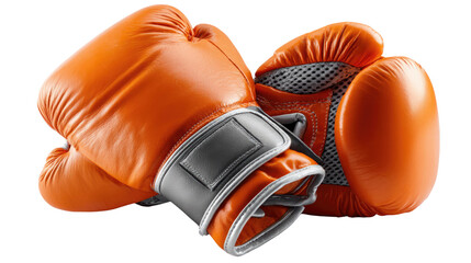 Orange Boxing Gloves: A striking pair of orange boxing gloves, expertly crafted, poised and ready for action, embodying the essence of strength and athleticism.