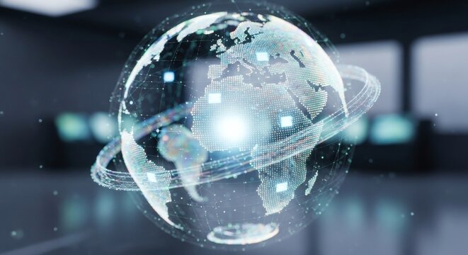 Global Network Connectivity Digital Earth Data Technology Concept