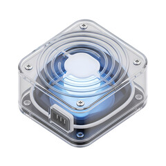 Fototapeta premium Shiny metallic rocket ship isolated on transparent background