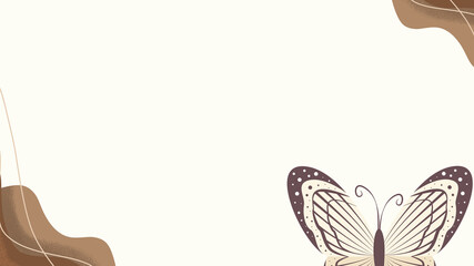 Butterfly frame background with colorful wings on white nature design