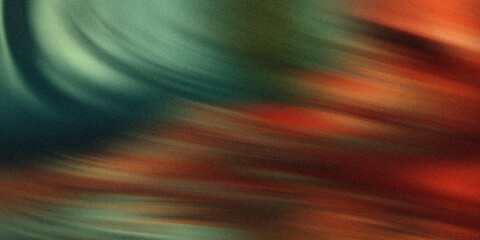 Abstract swirling patterns of deep teal and fiery orange create a dynamic and textured visual effect with a grainy finish