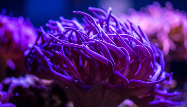 Close-up of vibrant purple anemone