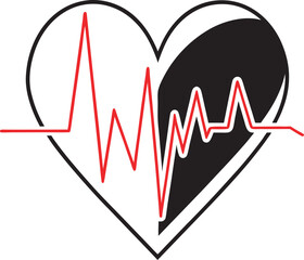 3D Cartoon Heartbeat Icon
