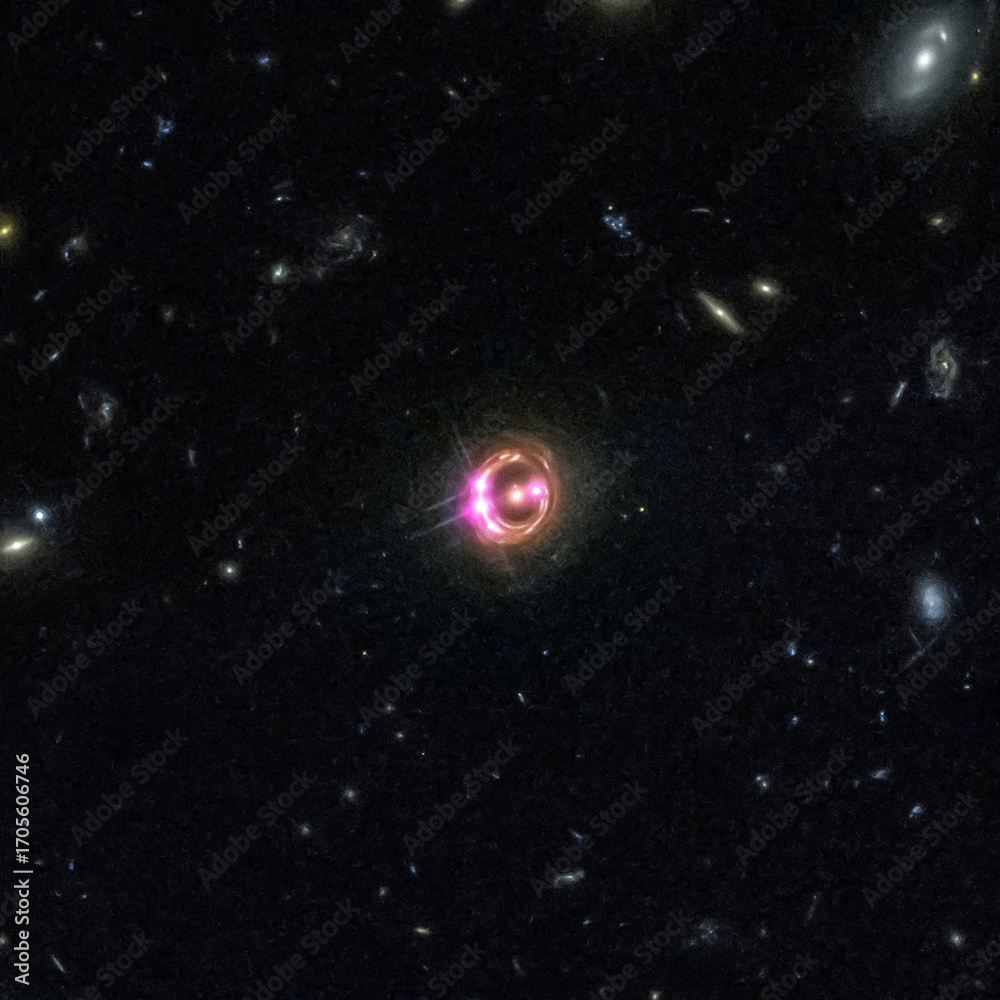 Wall mural space telescopes measure black hole spin compression showing cosmic data visualization of a supermas