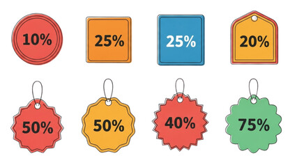 Discount Tags Vector Illustration Marketing and Promotion Labels Banners AI EPS PNG