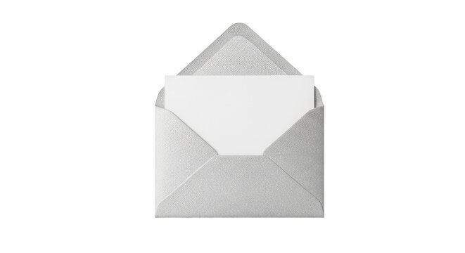 Open envelope with a blank card inside isolated on transparent background - Powered by Adobe