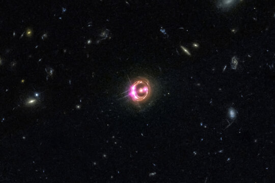 Space Telescopes Measure Black Hole Spin Compression Showing Cosmic Data Visualization Of A Supermassive Black Hole In Deep Space