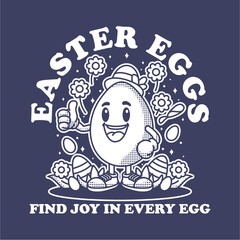 Cute Easter Egg Character – Fun Cartoon Holiday Illustration