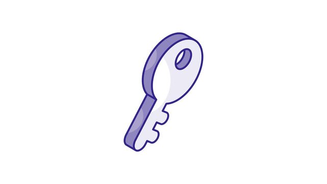 An isometric vector of access key, security key icon design
