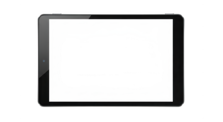 Tablet computer with blank screen isolated on transparent background