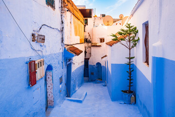 Streets and houses of Chefchaouen, Morocco, the Blue city
