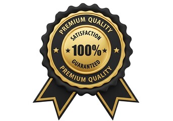 Premium Quality 100 Percent Guaranteed Satisfaction Badge.