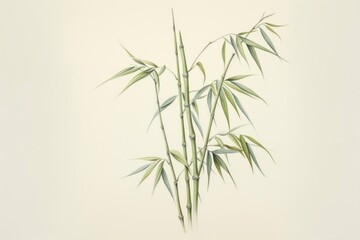 Obraz premium Bamboo tree sketch plant freshness.