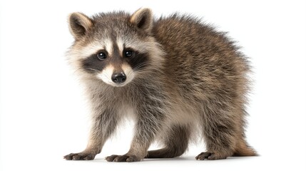 Vibrant Young Raccoon, Standing Pose, Captivating Portrait for Social Media Campaigns or Branding Boosts Energy, Ideal for HighEngagement Projects.