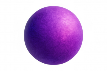 Textured purple sphere floats on a transparent background, creating a simple yet captivating visual