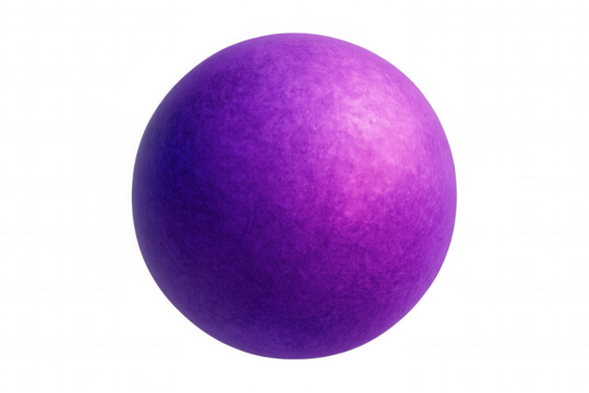 Textured purple sphere floats on a transparent background, creating a simple yet captivating visual