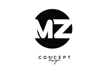 MZ Creative Negative Space Circle Monogram Logo Design