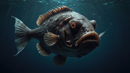 Underwater monstrous fish