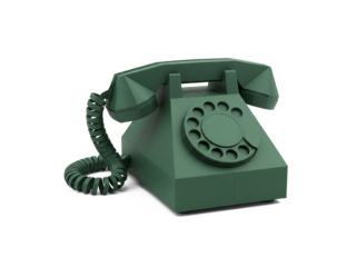 3d rendering of retro green rotary telephone isolated. Png file