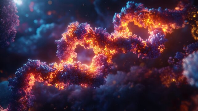 Exploring rna molecules sirna standards in a dynamic molecular environment scientific illustration conceptual art