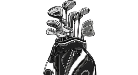 Golf Clubs in Bag Ready for the Course.