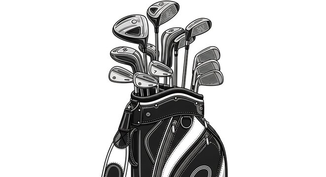 Golf Clubs in Bag Ready for the Course.
