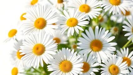 Fototapeta premium A delicate arrangement of fresh daisies bathed in sunlight, evoking purity and natural beauty.