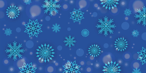 Christmas blue snowflake background