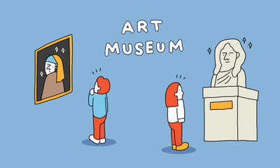 美術館でアート作品を鑑賞する人々