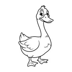 cartoon goose illustration a cute waterbird standing alert its bright eyes and friendly smile perfect for childrens books and educational materials.