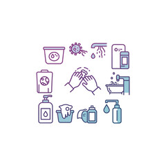 hand washing hygiene illustrating health and safety measures for preventing the spread of germs and disease promoting personal cleanliness and wellbeing