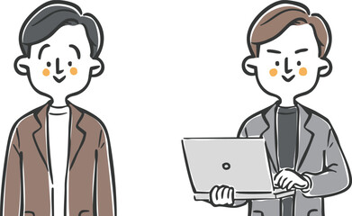 ビジネスマン（カジュアル）　上半身　ベクター
