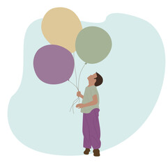 boy holding balloon. little kid holding balloon 