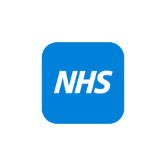 nhs logo on blue square representing national healthcare vital services for public health campaigns and medical information symbolizing trust and safety.