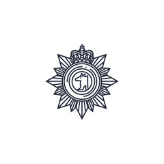 police badge emblem featuring an animal head and crown vintage style for law enforcement agencies symbolising authority and protection.