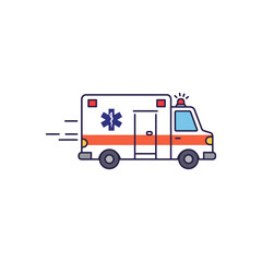 Ambulance rushing to an emergency quickly transporting a patient for urgent care conveying speed and healthcare ideal for medical illustration.