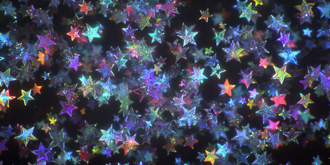 Celestial holographic projection of a distant star system with intricate moire patterns and interference fringes in deep space