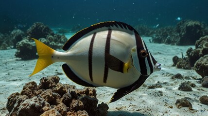 Underwater fish, coral reef