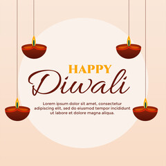 Happy diwali decorative diya Post