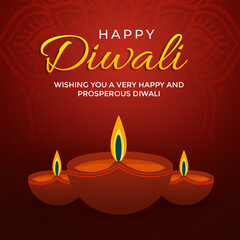 Happy diwali decorative diya Post