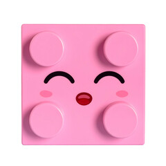Naklejka premium Cute pink lego block face