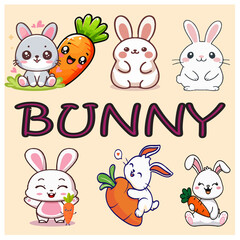 BUNNY wITH CARROT VECTOR