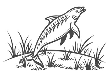 Hiker and Bird: A Serene Nature Vector Illustration