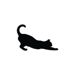 Cat Back Arch Stretch Silhouette Vector