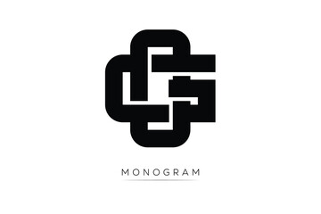 Fototapeta premium GO Creative Latter Logo. Monogram Logo Design. Modern Minimal Initials Sing Symbol .