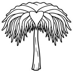 Fringe Tree line art vector