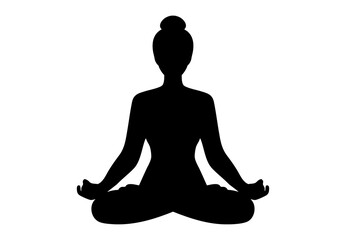 Yoga/Meditation Pose Silhouette PNG. Perfect for Wellness, Fitness and Health Projects. Ideal for Digital Graphics, Illustrations and Print Designs.